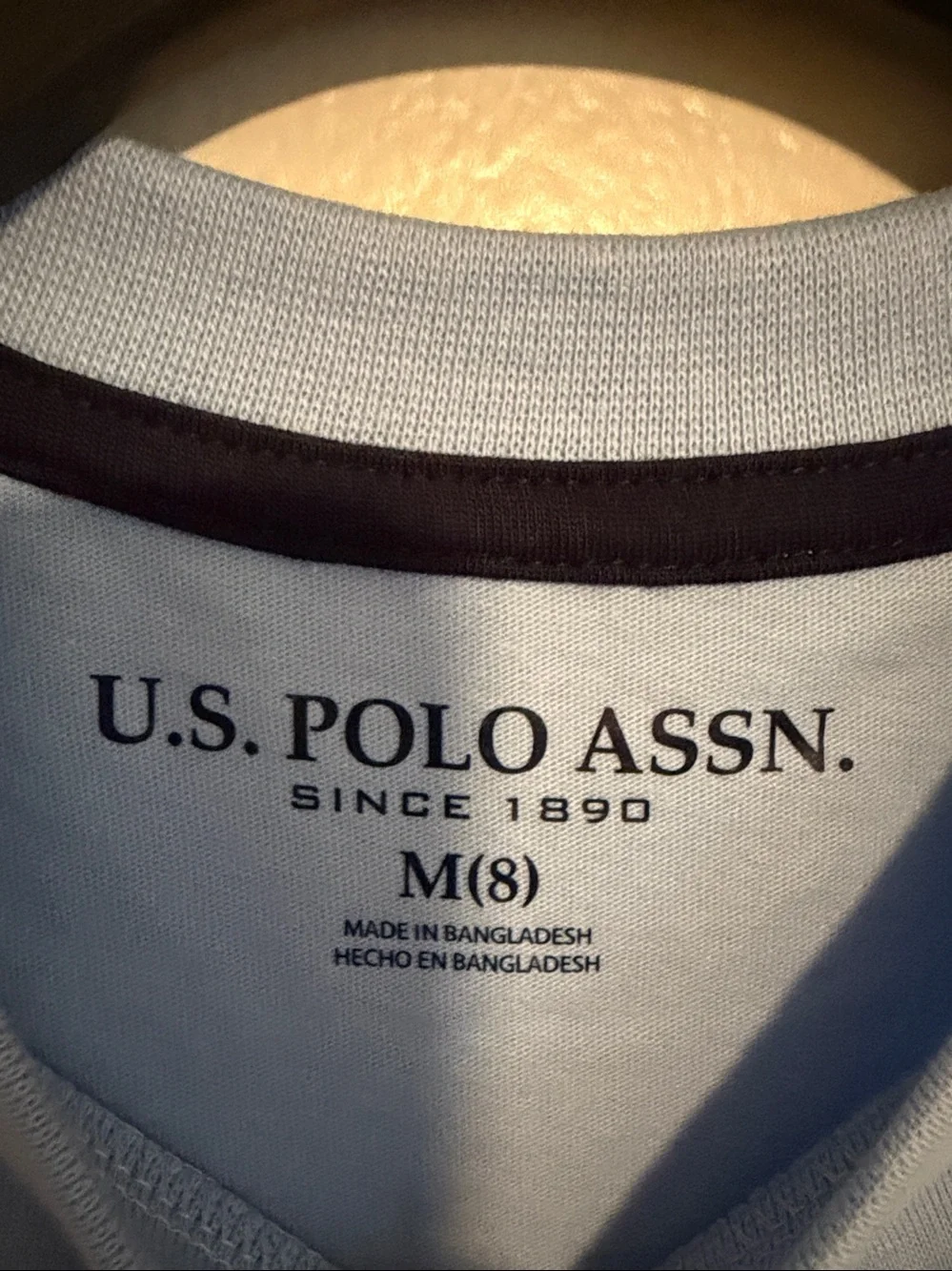 U.S. Polo Assn. Light Blue Short Sleeve Tee with Navy Logo